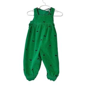 Hartstrings baby girls Green corduroy romper Whale embroidered sz 18m